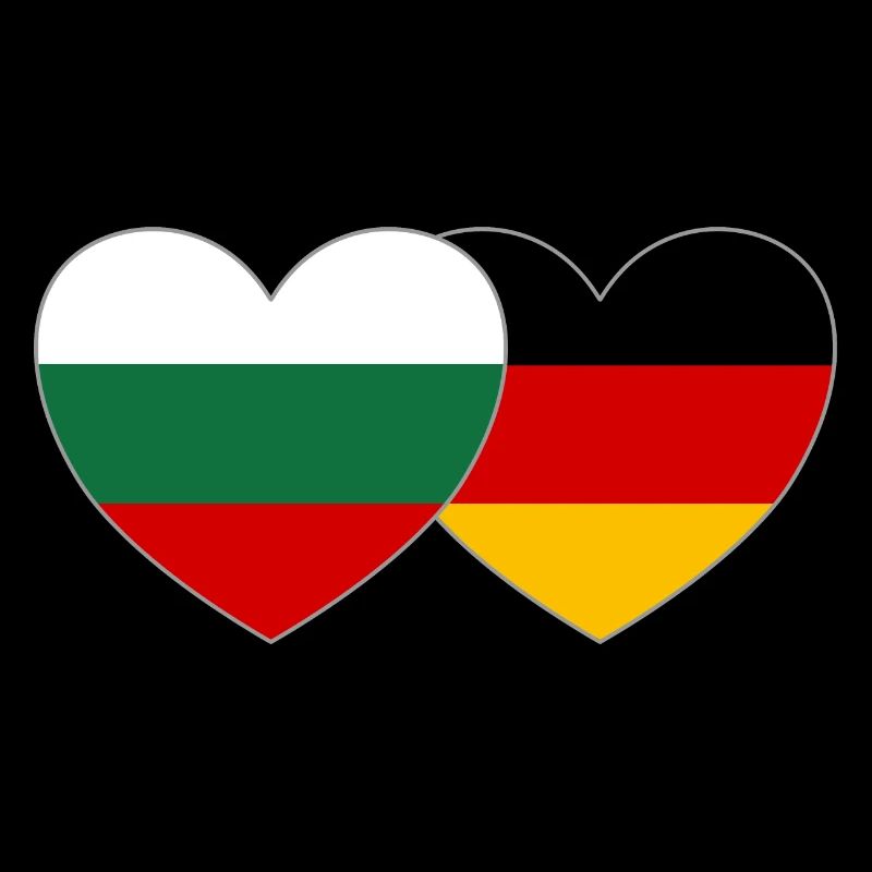 Bulgaria Germany Flag Heart