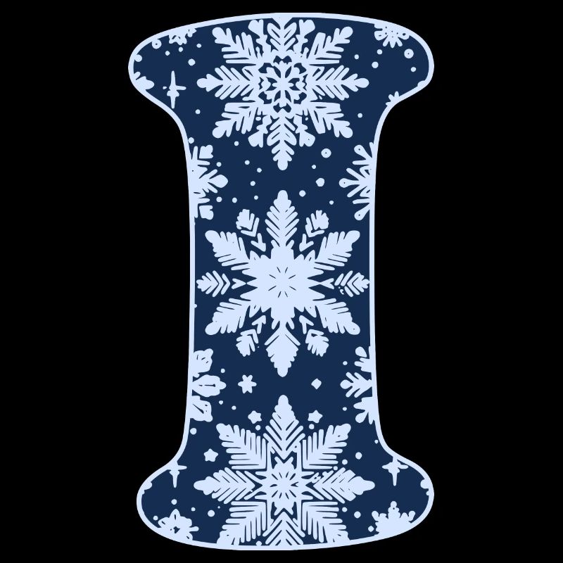 Buchstabe I Schneeflocken