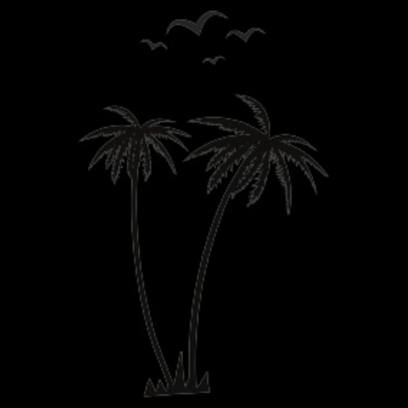 Palm trees and birds
