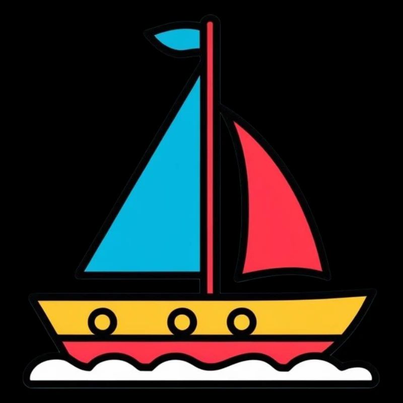 Voyage à la voile coloré
