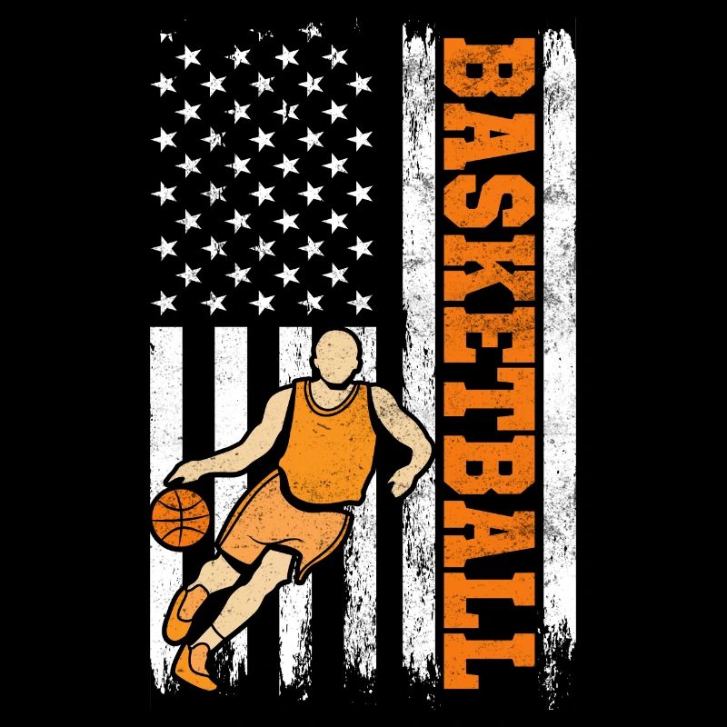Basket-ball Player American Flag