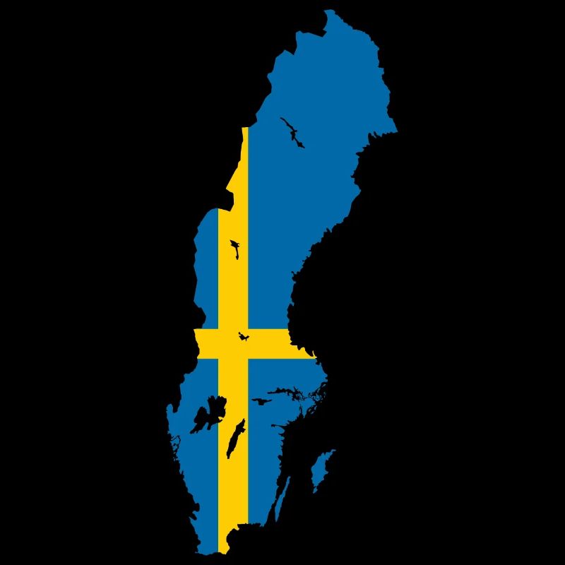 Suède Outline Map Drapeau Scandinavie Drapeau