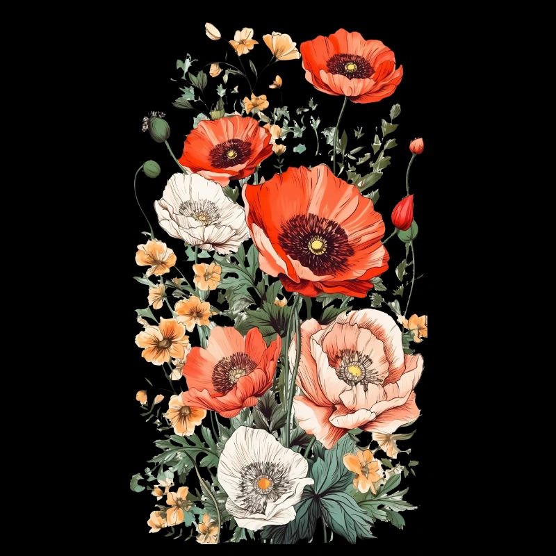 Wunderschönes Boho Mohn Herbarium Bouquet