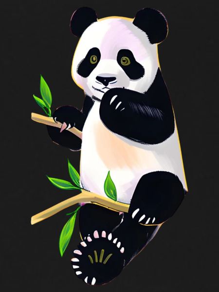 Cute panda on tree
