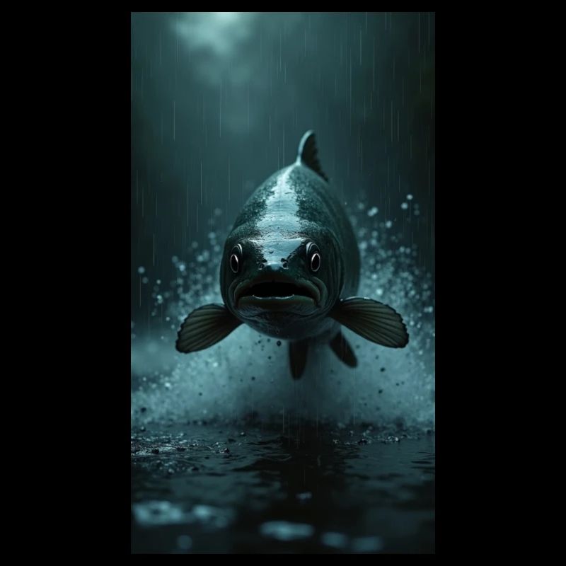 A jumping salmon (fish)