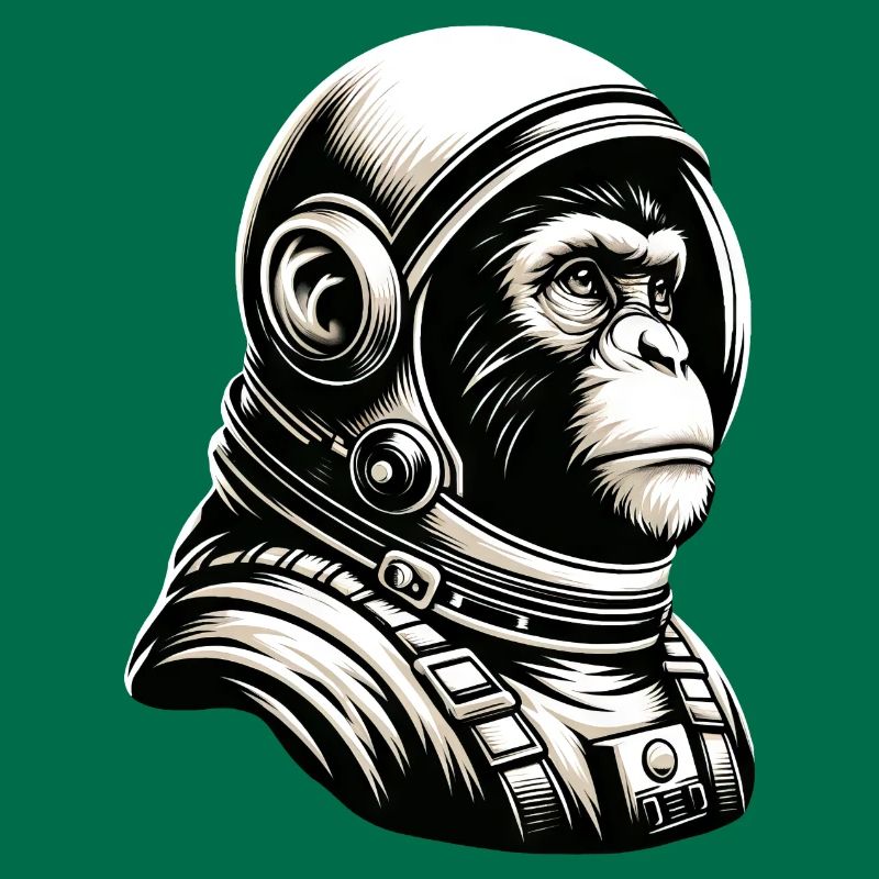 Pensive Monkey Astronaut Cosmos