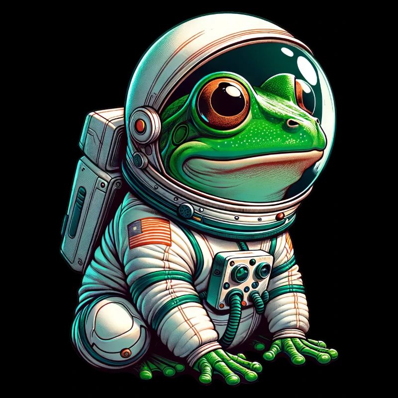 Frog astronaut in space