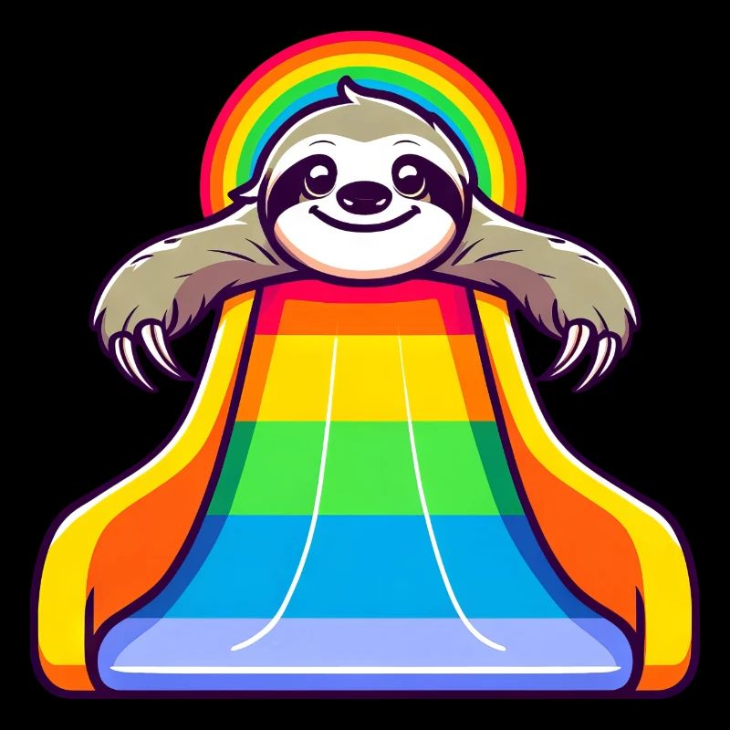 LGBTQ Pride Sloth Rainbow Slide
