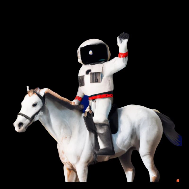 Astronaut reitet auf einem Pferd
