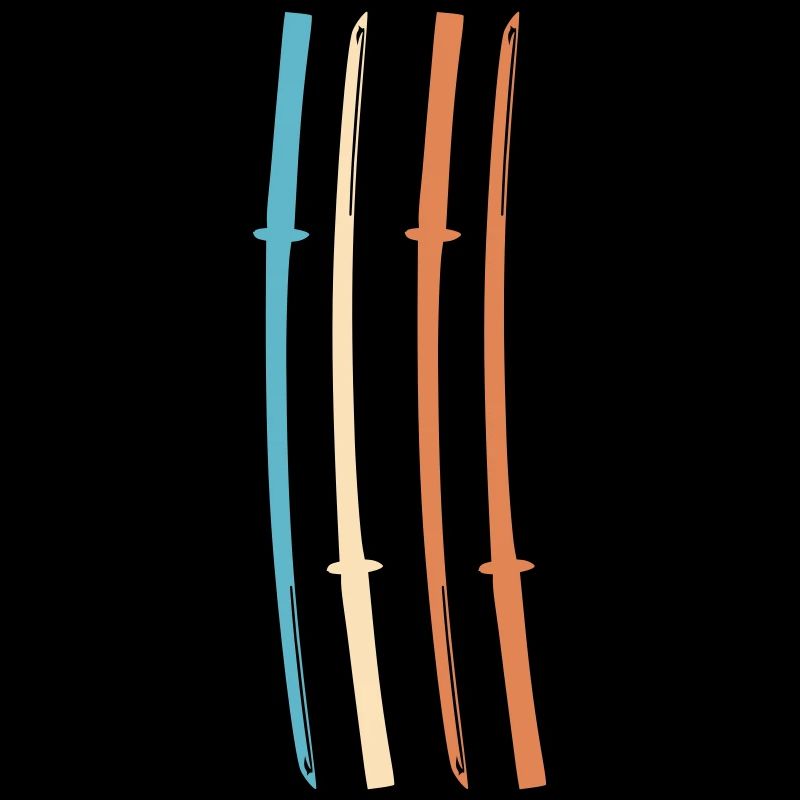 Samurai Japan Katana Ninja Sword retro vector 5