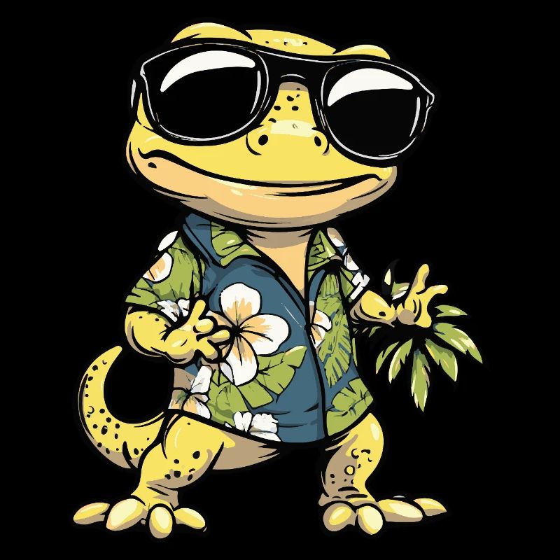 lézard bande dessinée été cool
