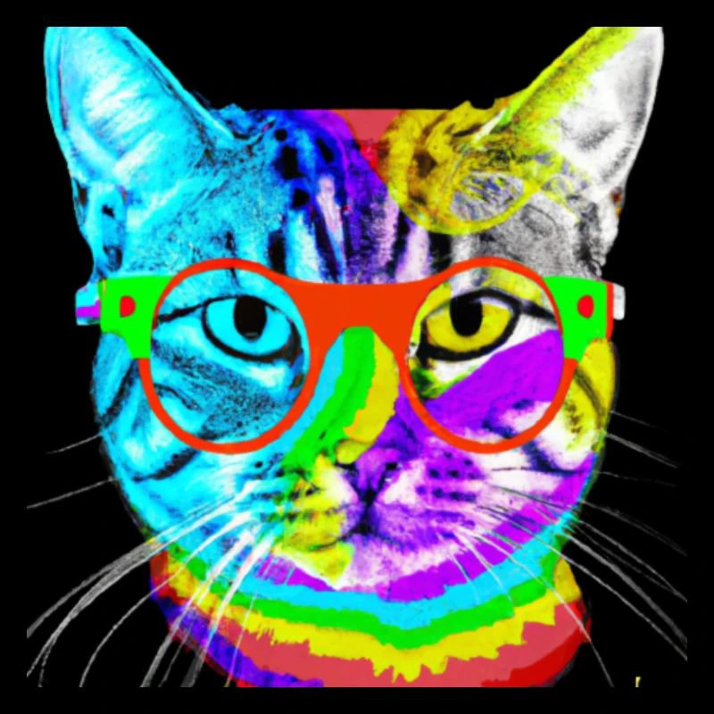 chat lunettes colorées idée cadeau doux cool