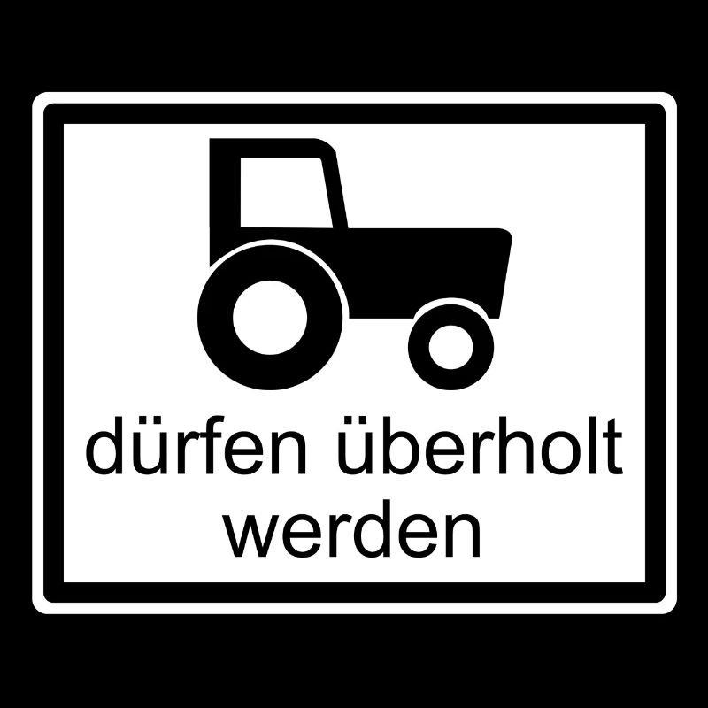 Traktor dürfen überholt werden Schild Straße