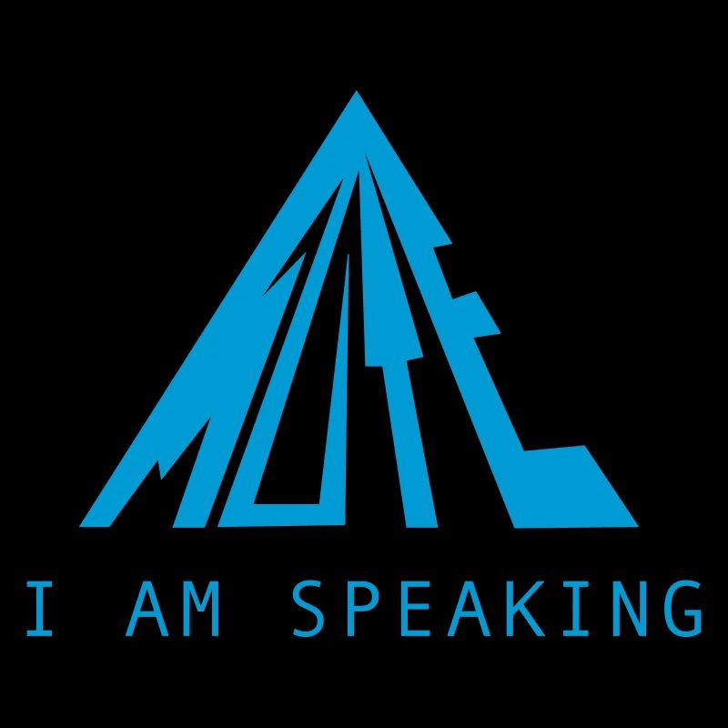 MUTE I AM SPEAKING - blue design