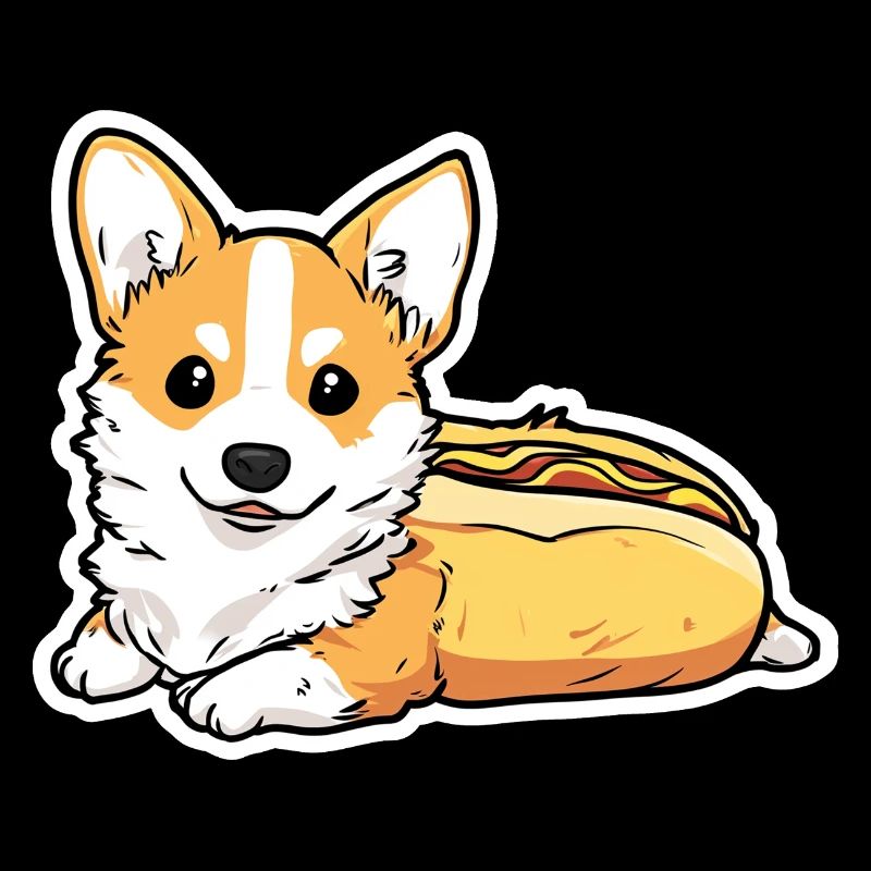 Collant en forme de pain pour hot-dogs Corgi mignon