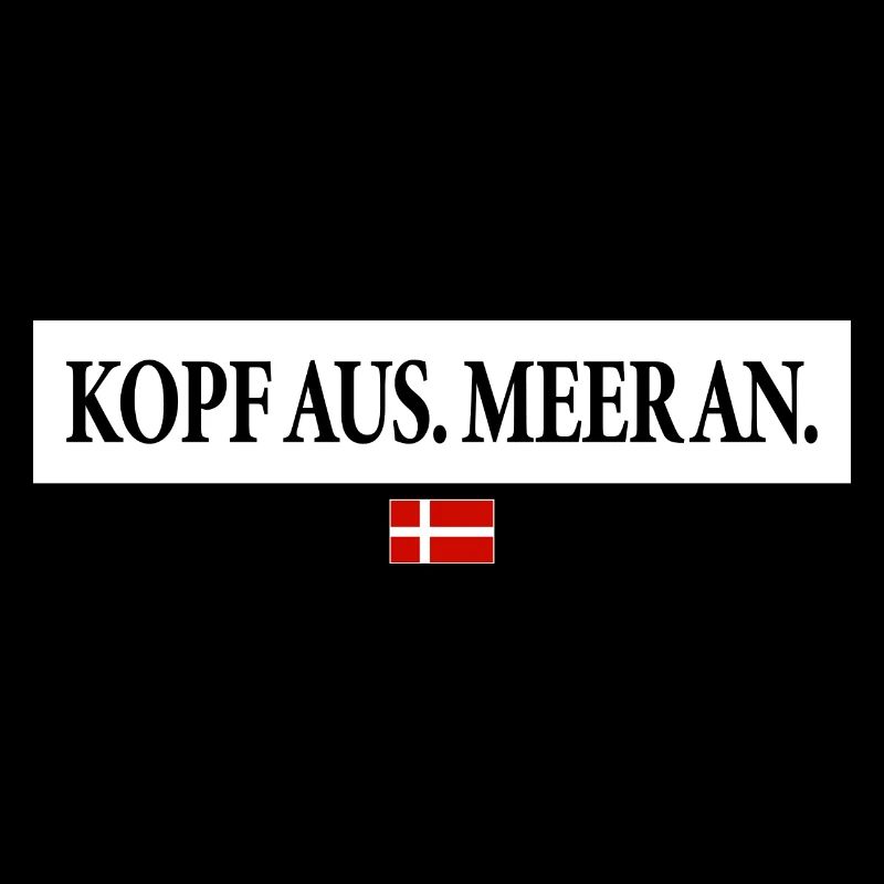 Kopf aus Meer an Spruch Urlaub Dänemark
