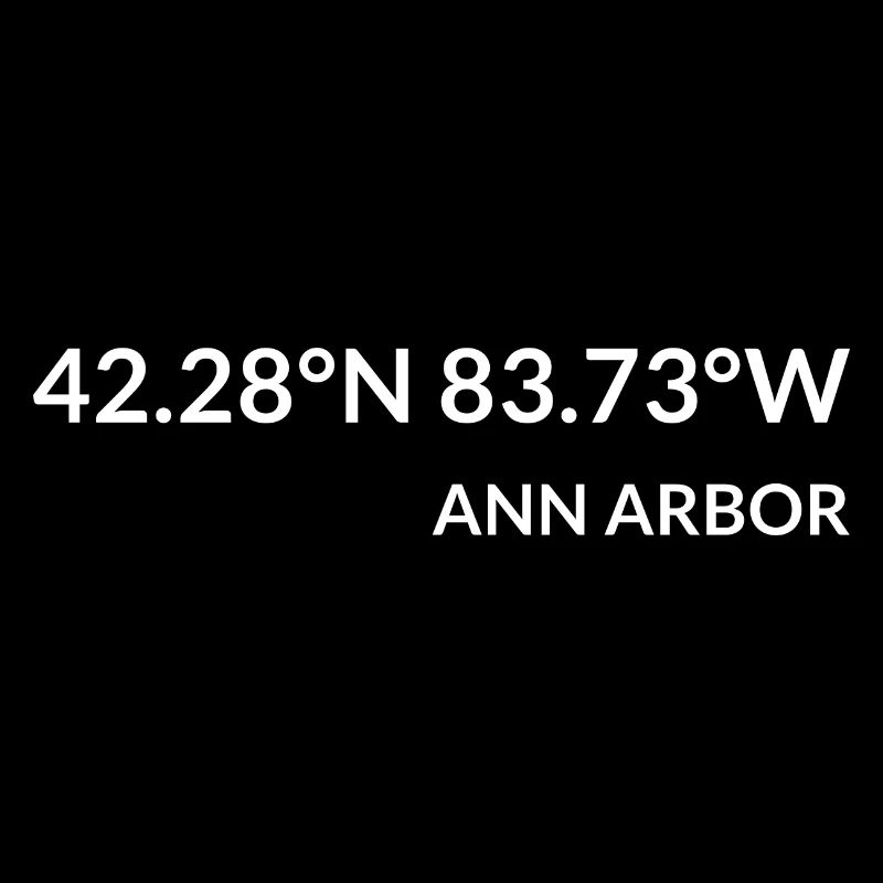 Ann Arbor, Michigan, USA Coordinates
