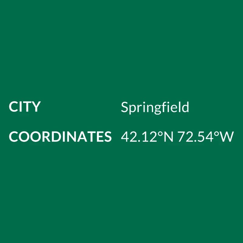 Springfield, Massachusetts, USA coordinates