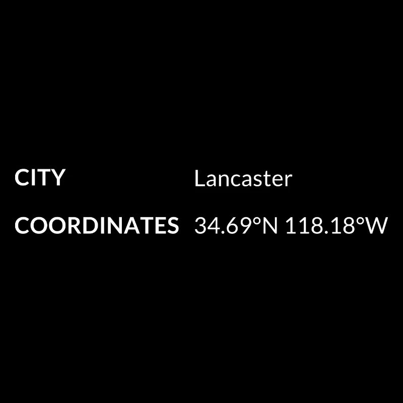Lancaster, California, USA coordinates