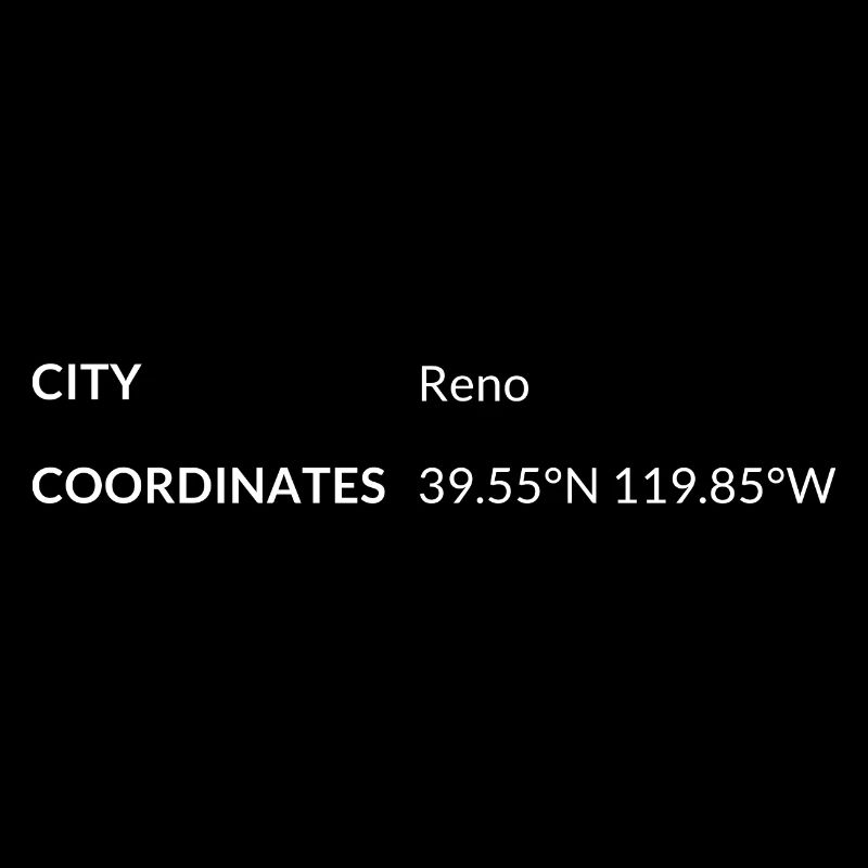Reno, Nevada, USA coordinates