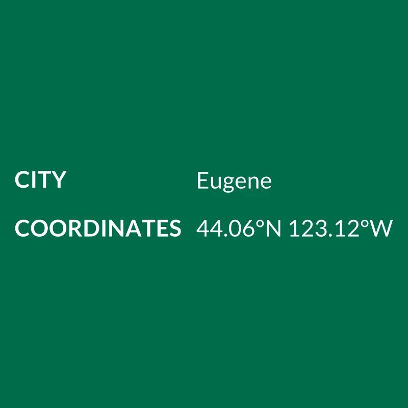 Eugene Oregon USA coordinates