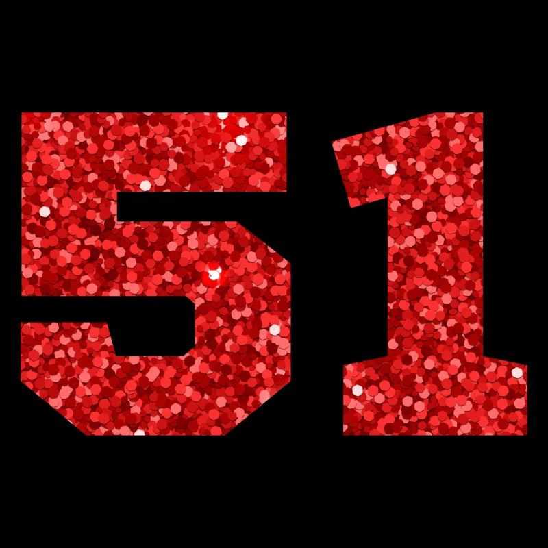 Numéro 51 paillettes rouge - 51e anniversaire