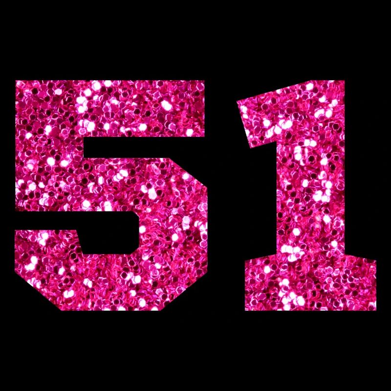 Nummer 51 Rosa Glitzer - 51. Jahrestag