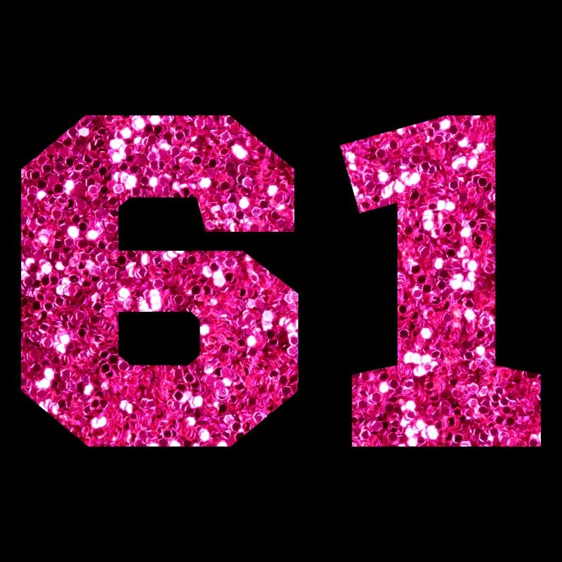 Numéro 61 paillettes rose - 61e anniversaire