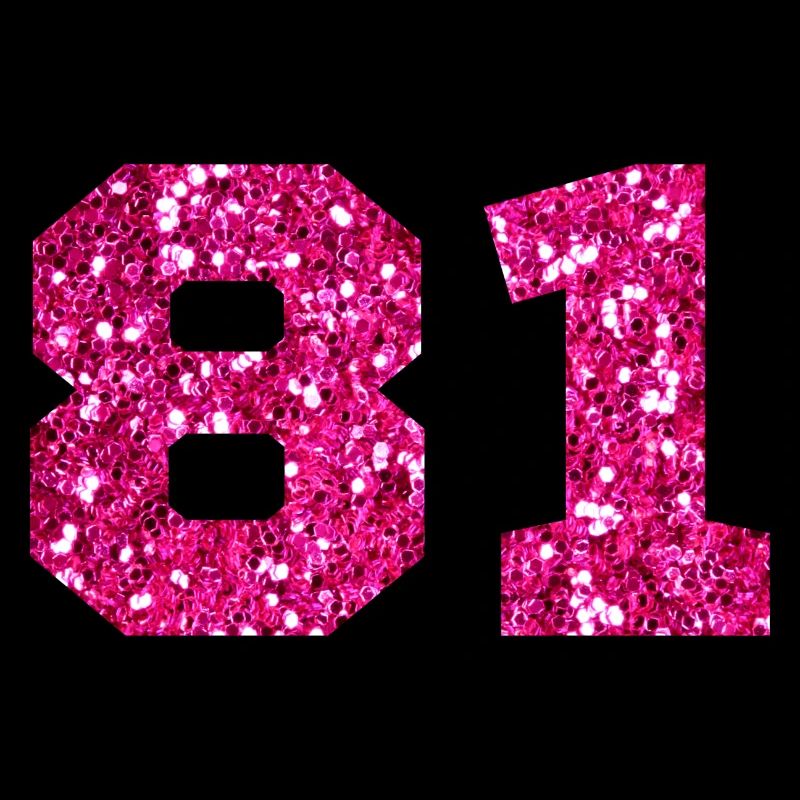 Numéro 81 paillettes rose - 81e anniversaire