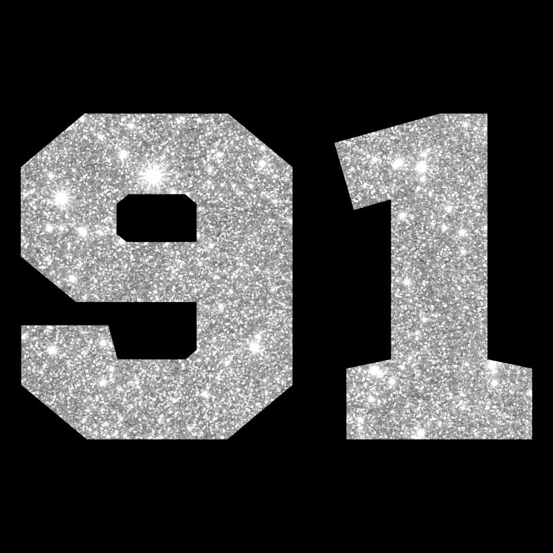 Nummer 91 Silber Glitter - 91. Geburtstag