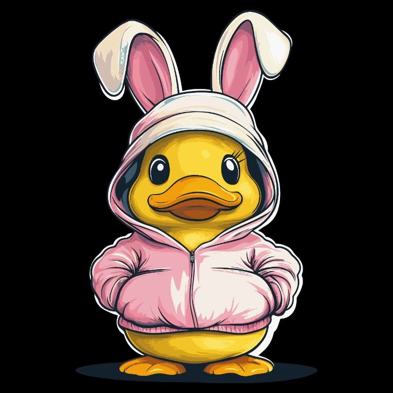 Ducklings in bunny costume