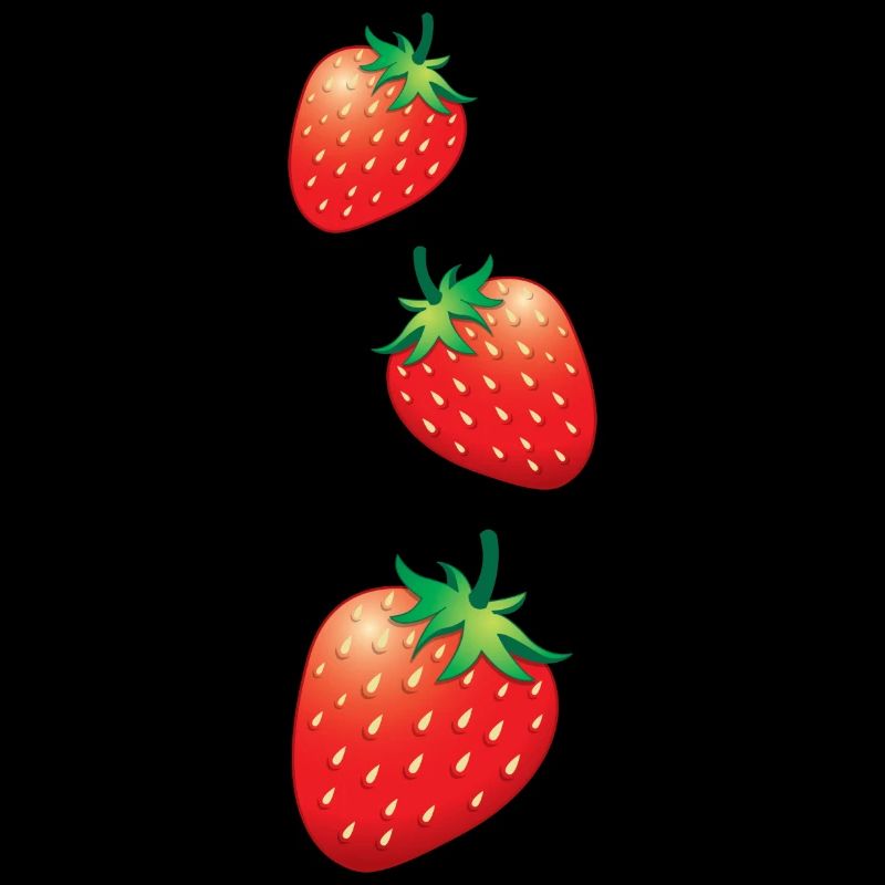 3 strawberries going down