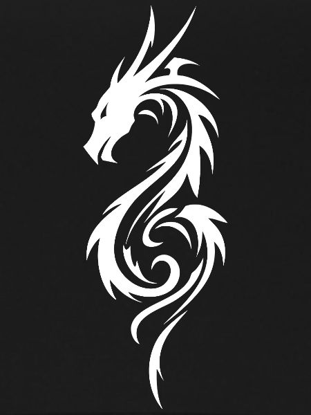Tribal-Drachen-Silhouette