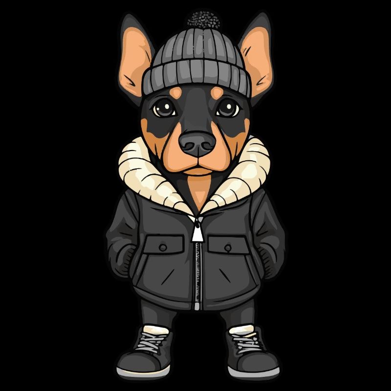 Doberman Chien Hiver
