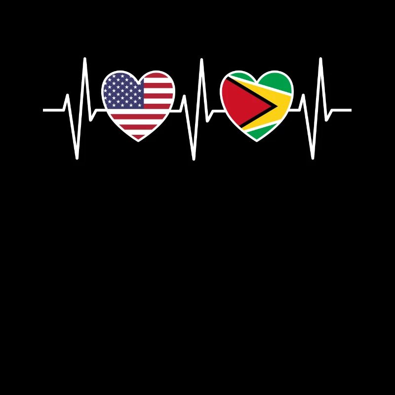 Drapeaux des États-Unis et du Guyana