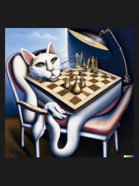Cat plays chess