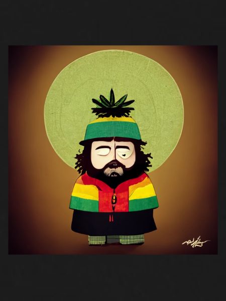Rastafarian style cartoon