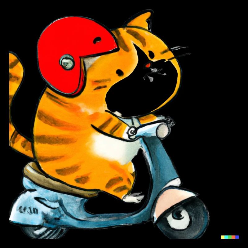 Un chat à moto
