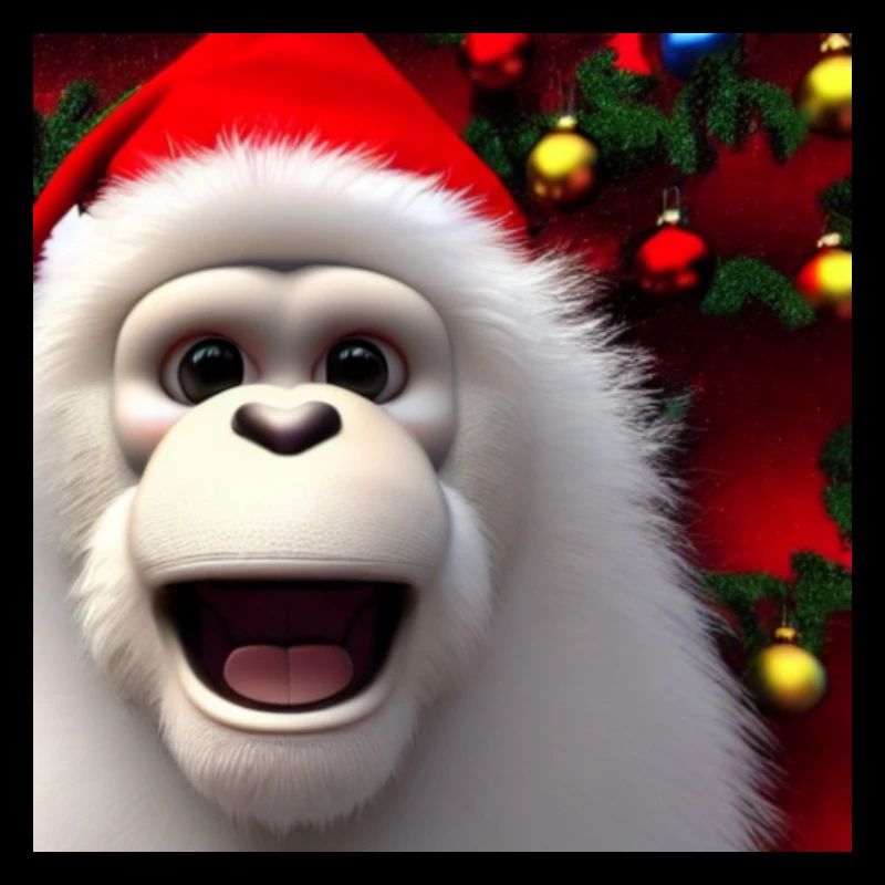 Singe de Noël avec bonnet de père Noël