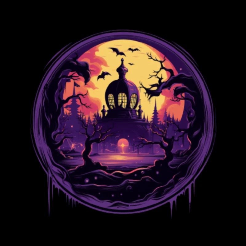 Halloween. Gruseliges Bild in Form einer Glaskugel