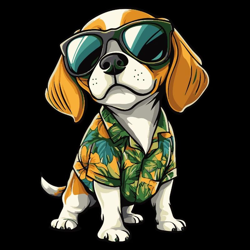 Beagle Chien Cool Été
