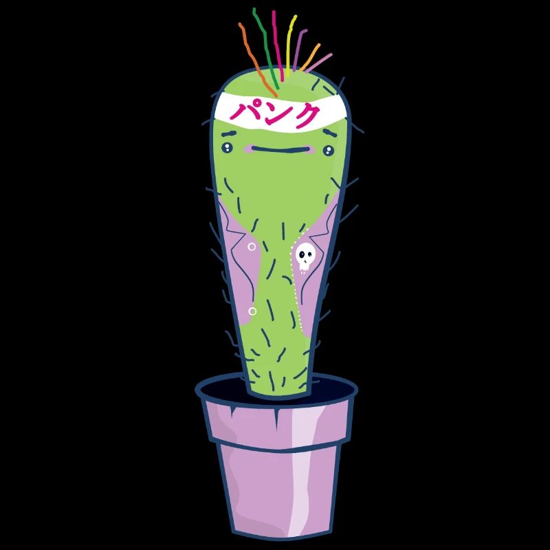 Punk rock kawaii cactus.