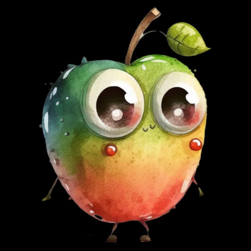 Süßer Apfel Charakter mit Kulleraugen