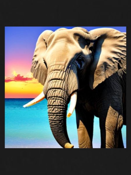 Elephant at sunset