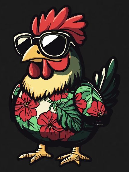 Chicken Comic Cool Summer