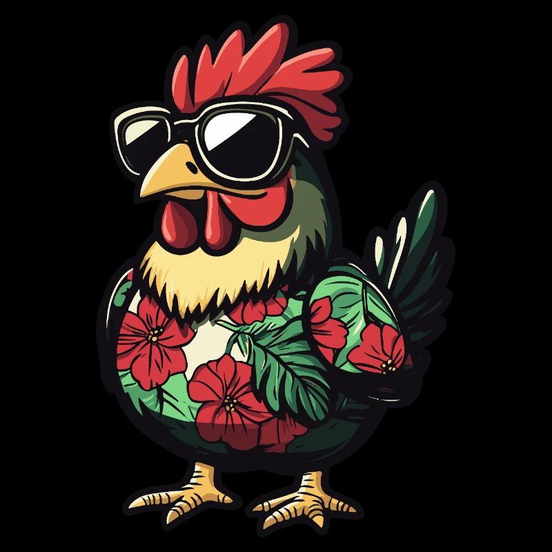 Huhn Comic Cool Sommer