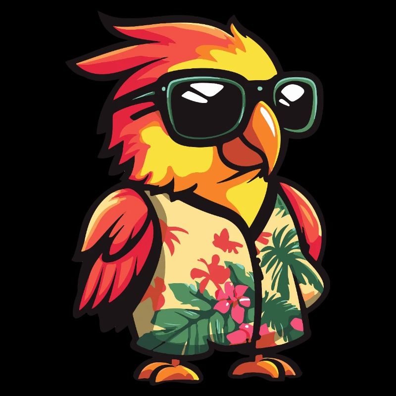 Parrot Budgie Comic Holiday