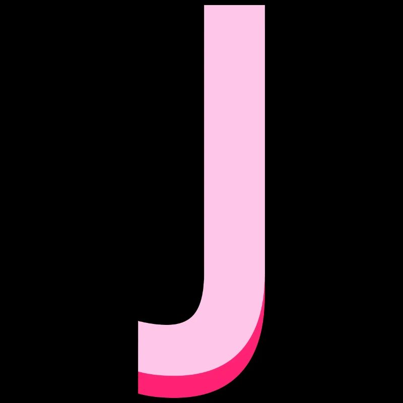 Letter j pink pop and modern