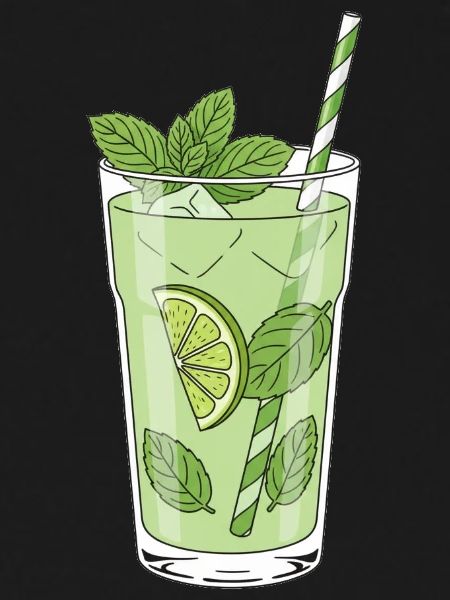 Limetten-Minz Mojito Illustration