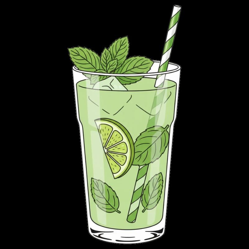 Illustration de Mojito à la menthe au citron vert